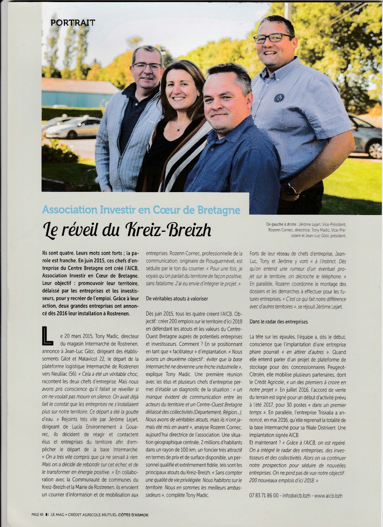 Communiqué de presse - Le reveil du Kreiz Breizh - Crédit Agricole magazine