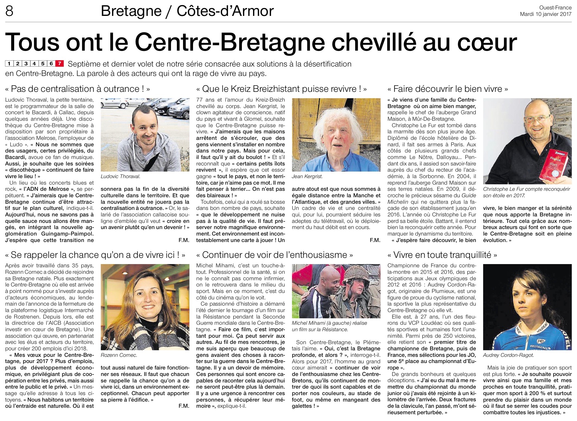 Communiqué de presse - Tous, ont le centre-bretagne chevillé au coeur - Ouest France